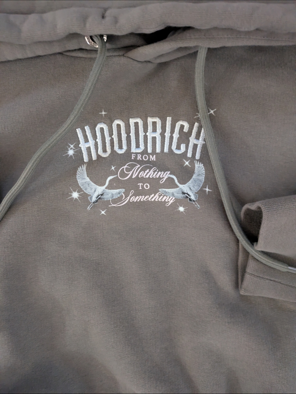 Hoodrich Taupe Graphic Crop Hoodie - Hoodrich
